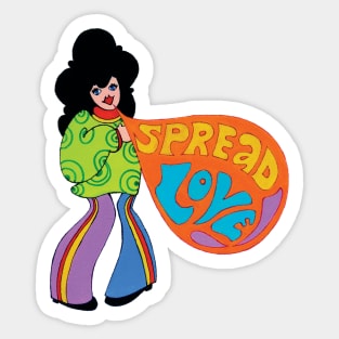 Spread the Love Hippie Girl Sticker